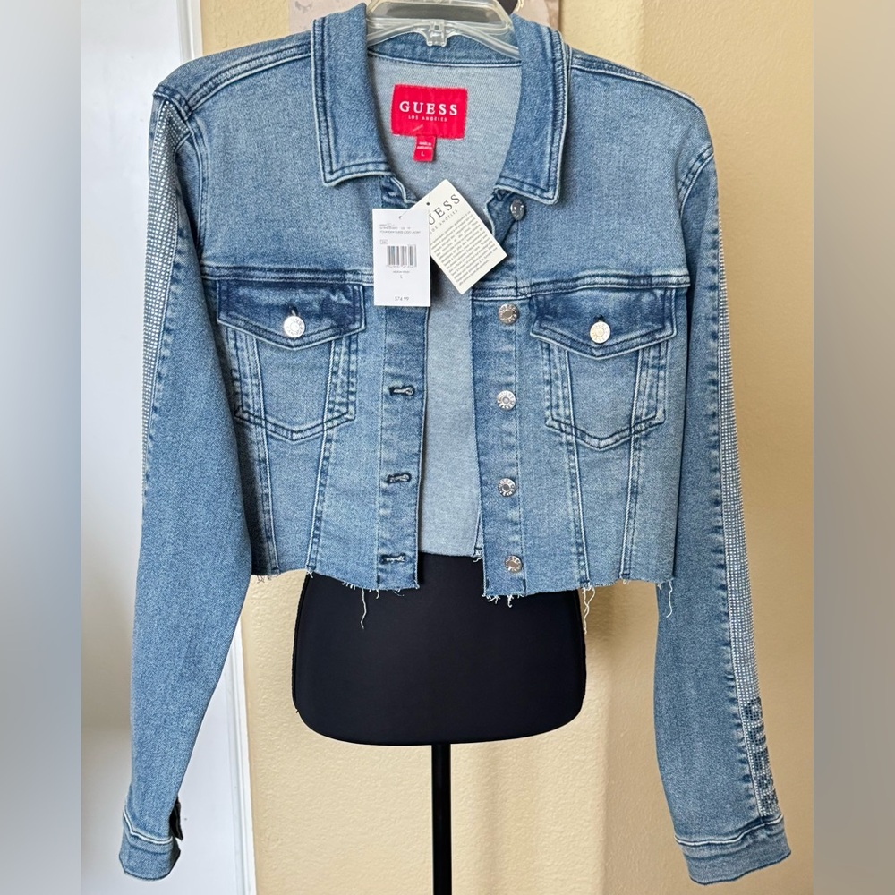 Guess Light Blue Yolanda Cropped Denim Jacket